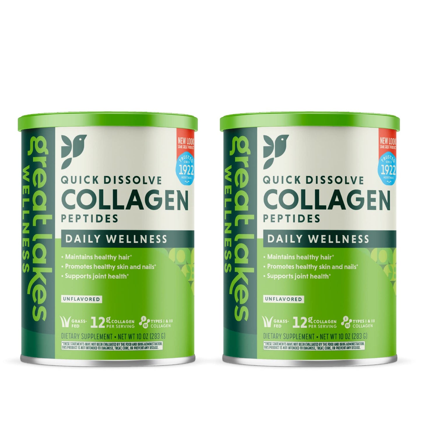 Great Lakes Wellness Collagen Peptides Powder for Skin, Hair, Nails, Joints & Digestion - Unflavored - Quick Dissolve Hydrolyzed, Non-GMO, Keto, Kosher - 16oz