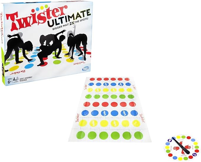 Hasbro Gaming Twister Ultimate: Bigger Mat, More Colored Spots, Family, Kids Party Game Age 6+; Compatible with Alexa (Amazon Exclusive) nirvanaguru