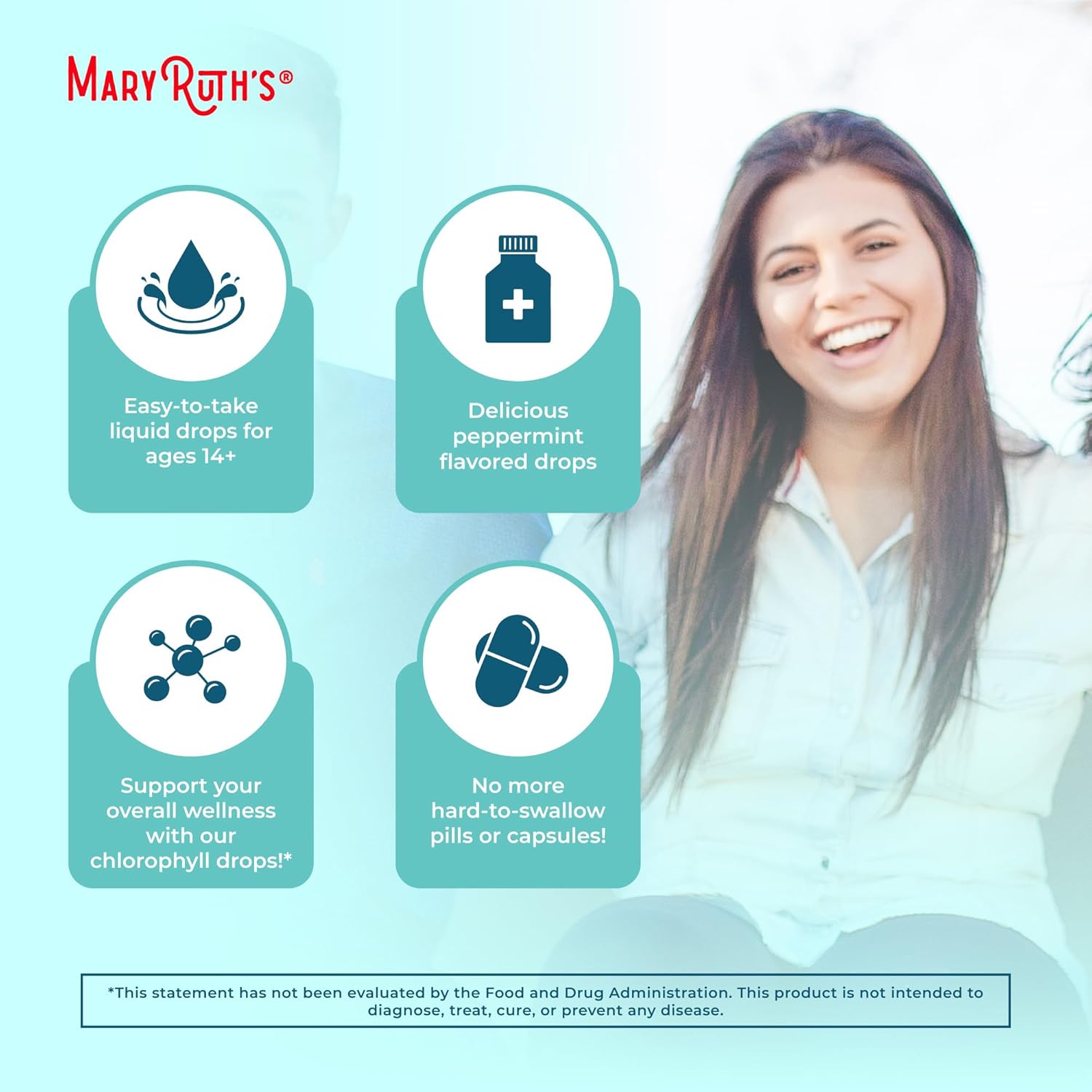 MaryRuth's Chlorophyll Liquid Drops | Clean Label Project Certified® | Vegan | Non-Diluted Liquid Chlorophyll| Mulberry Derived Supplement for Ages 14+ | Non-GMO | Delicious Minty Flavor | 2 Fl Oz - Nirvana Guru