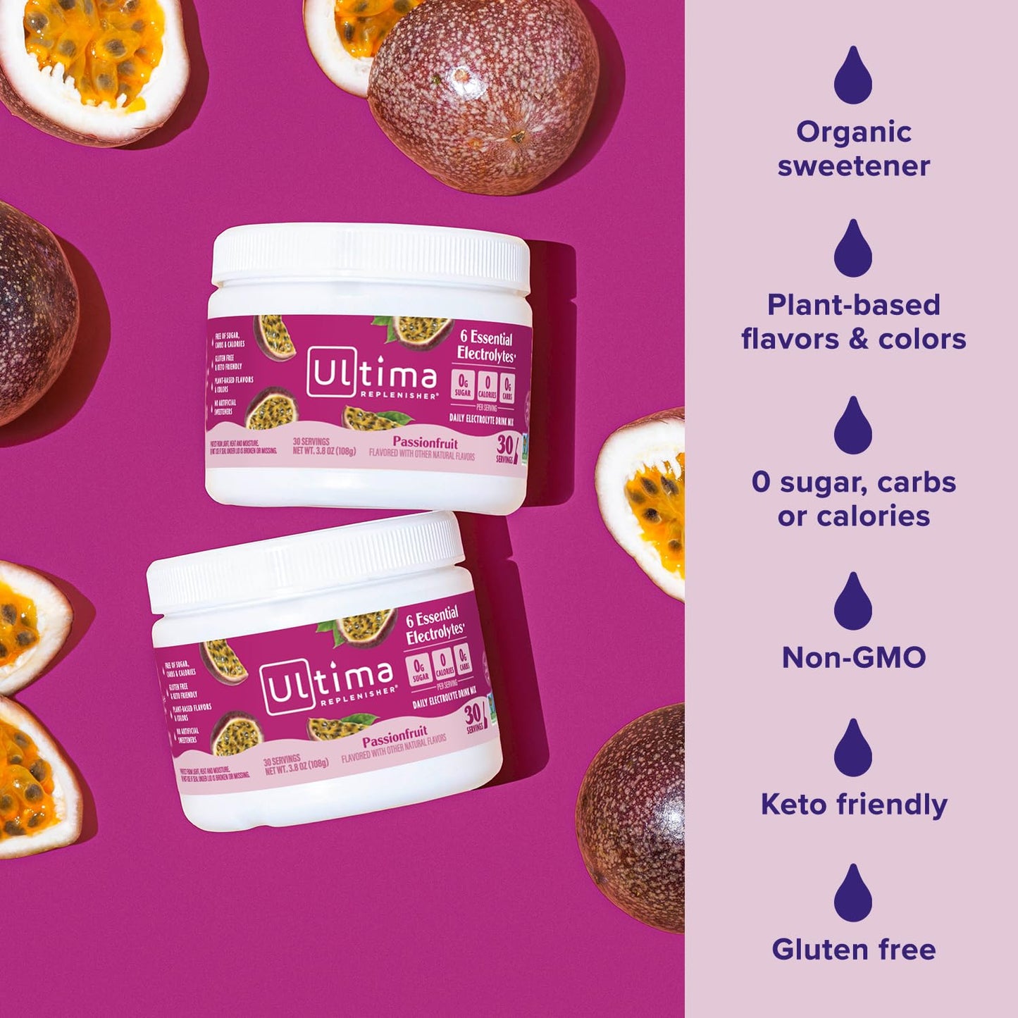 Ultima Replenisher Daily Electrolyte Powder Drink Mix – Sugar Free – Watermelon, 30 Servings – Hydration Powder with 6 Key Electrolytes and Trace Minerals – Keto Friendly, Vegan, Non-GMO - Nirvana Guru