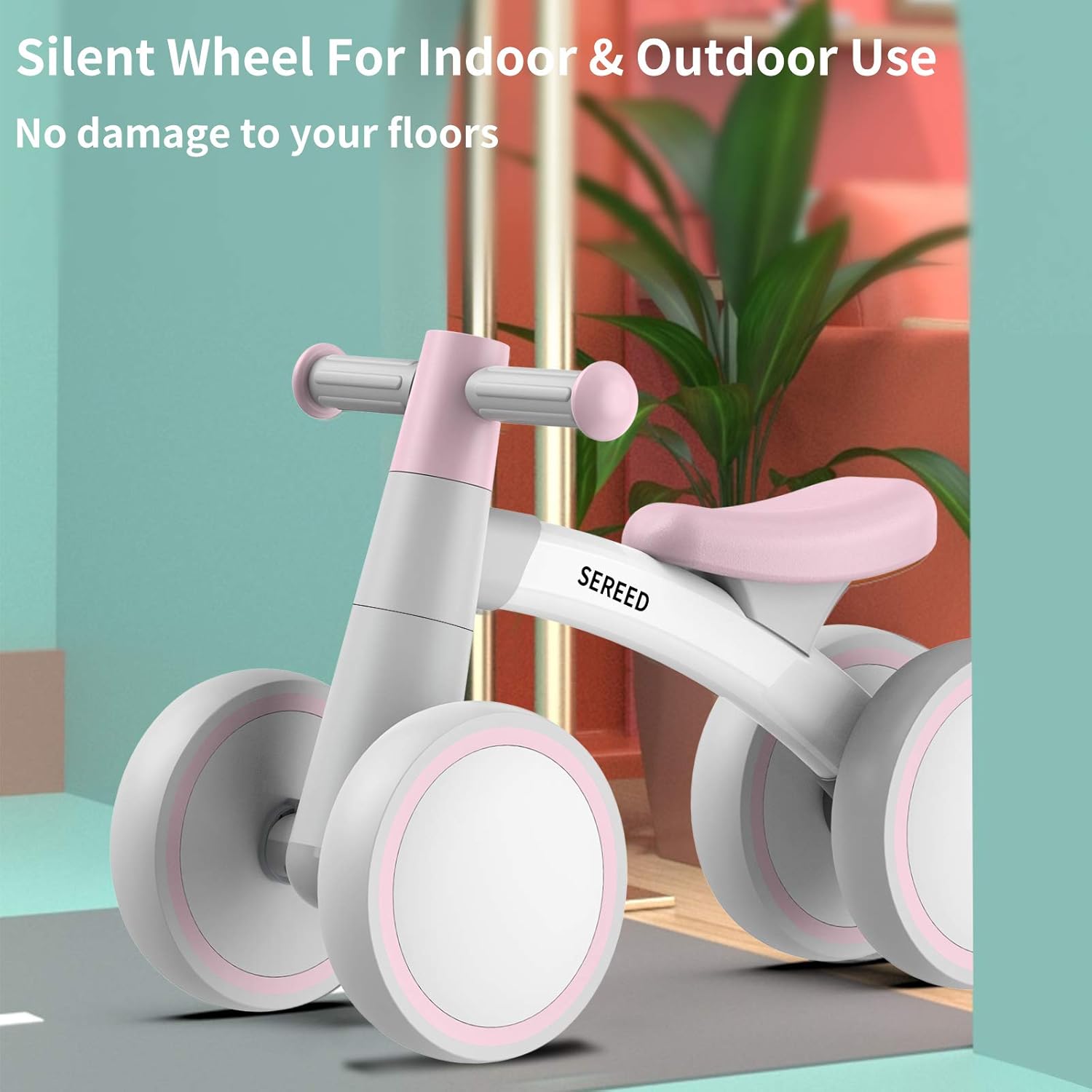 SEREED Baby Balance Bike for 1 Year Old Boys Girls 12-24 Month Toddler Balance Bike, 4 Wheels Toddler First Bike, First Birthday Gifts Nirvana Guru