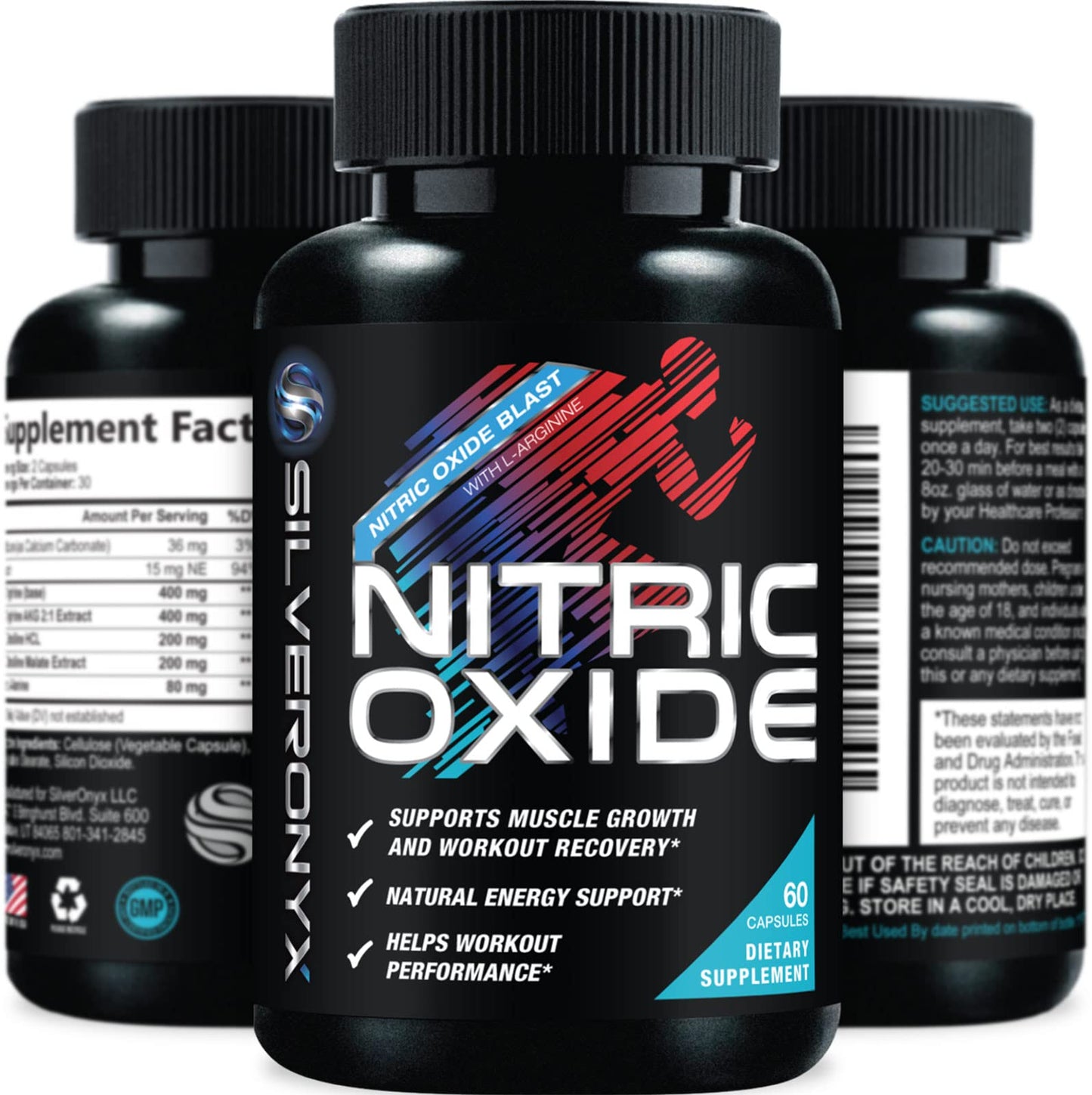 Extra Strength Nitric Oxide Supplement 3X Strength L Arginine, Citrulline Malate, AAKG, Beta Alanine - Premium Muscle Supporting Nitric Booster - Natural Energy & Heart Health Support - 180 Capsules Nirvana Guru