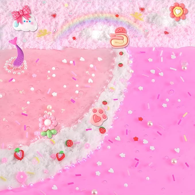 6 Pack Slimes, Pink Slime Kids, Cloud Slime kit for Girls Ages 8-12, Toys for Girls and Boys, for Kids Slime Set Party kit Goodie Bag Stuffers, 4 5 6 7 8 9 10 Year Old Girl Birthday Gift Cute Stuff nirvanaguru