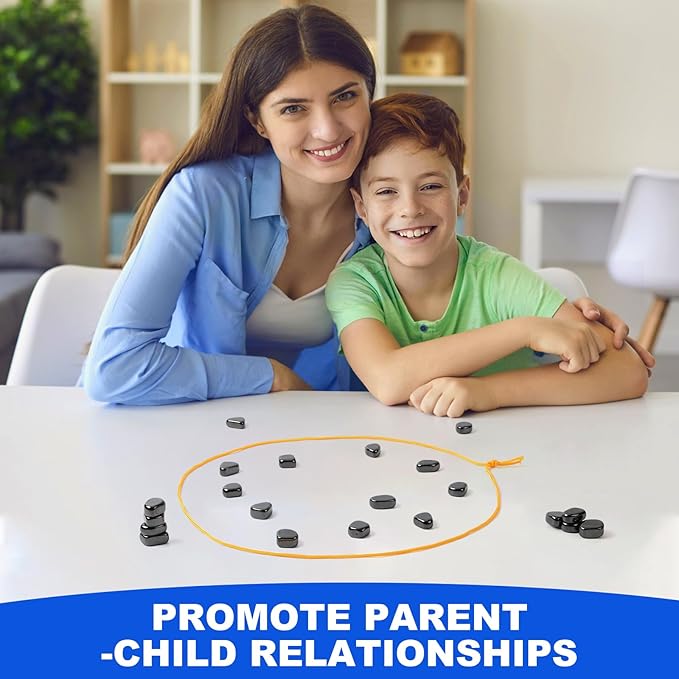 Magnetic Chess Set with 32 Travel-Stones, 3 String & Portable Storage Bag, Strategy Board Game for Family Game Night, Indoor Outdoor Use for Kids Adults (Age 9+) nirvanaguru