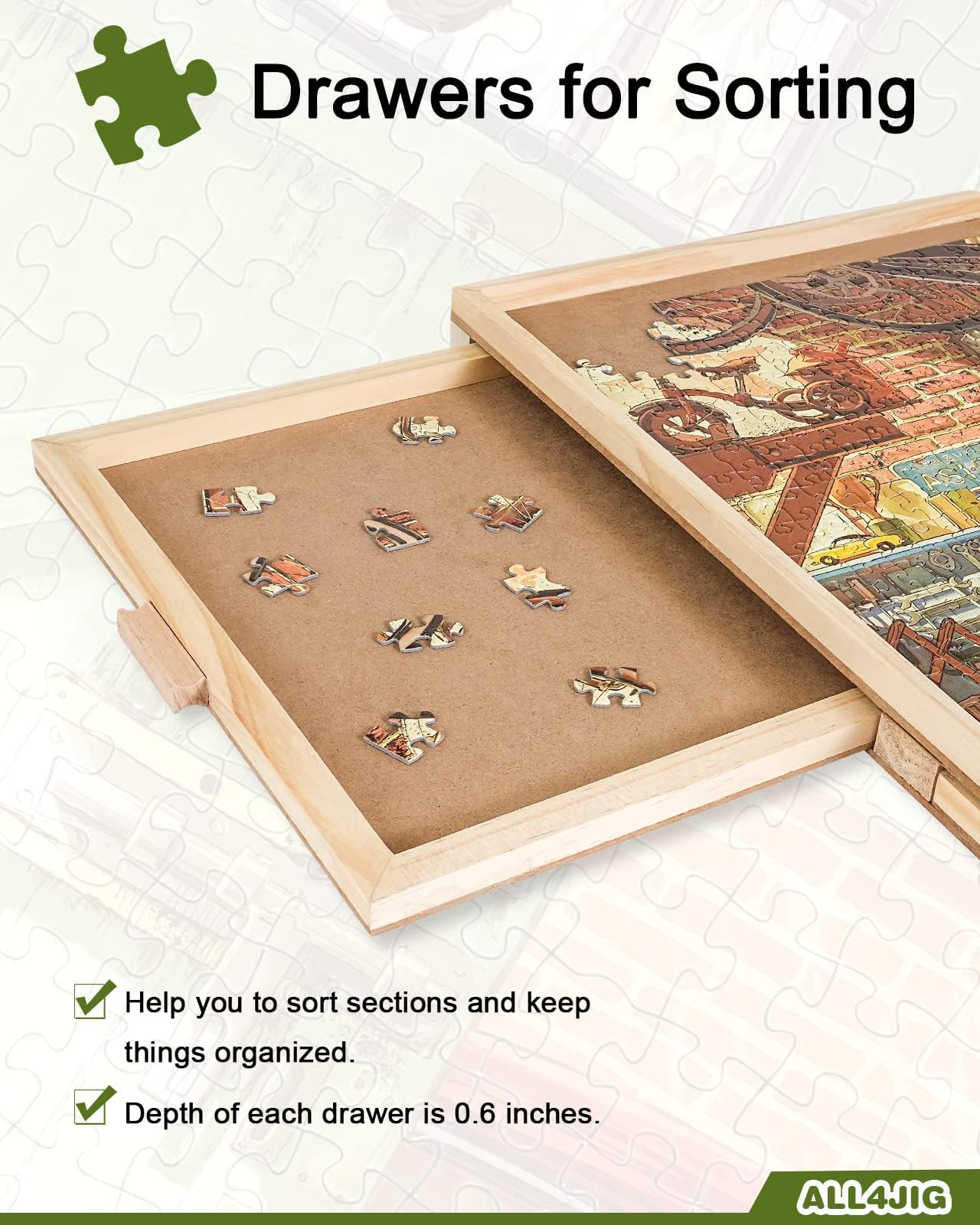 ALL4JIG 1500 Piece Rotating Puzzle Board with Drawers and Cover,25"x34"Portable Wooden Jigsaw Puzzle Table for Adults Portable,Lazy Susan Spinning Puzzle Boards Birthday Gift for mom Nirvana Guru