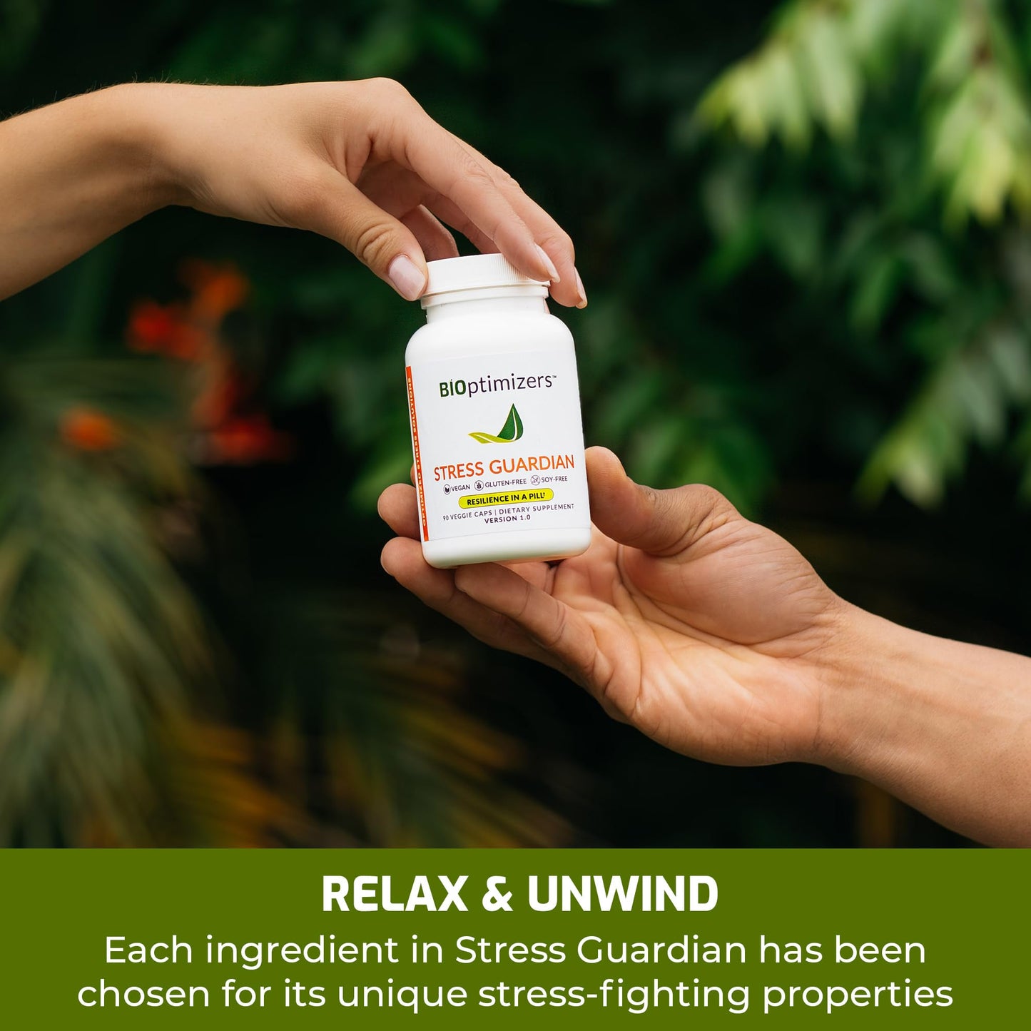 BIOptimizers Stress Guardian – Stress Relief Capsule – Rest Support Management - 90 Capsules Nirvana Guru