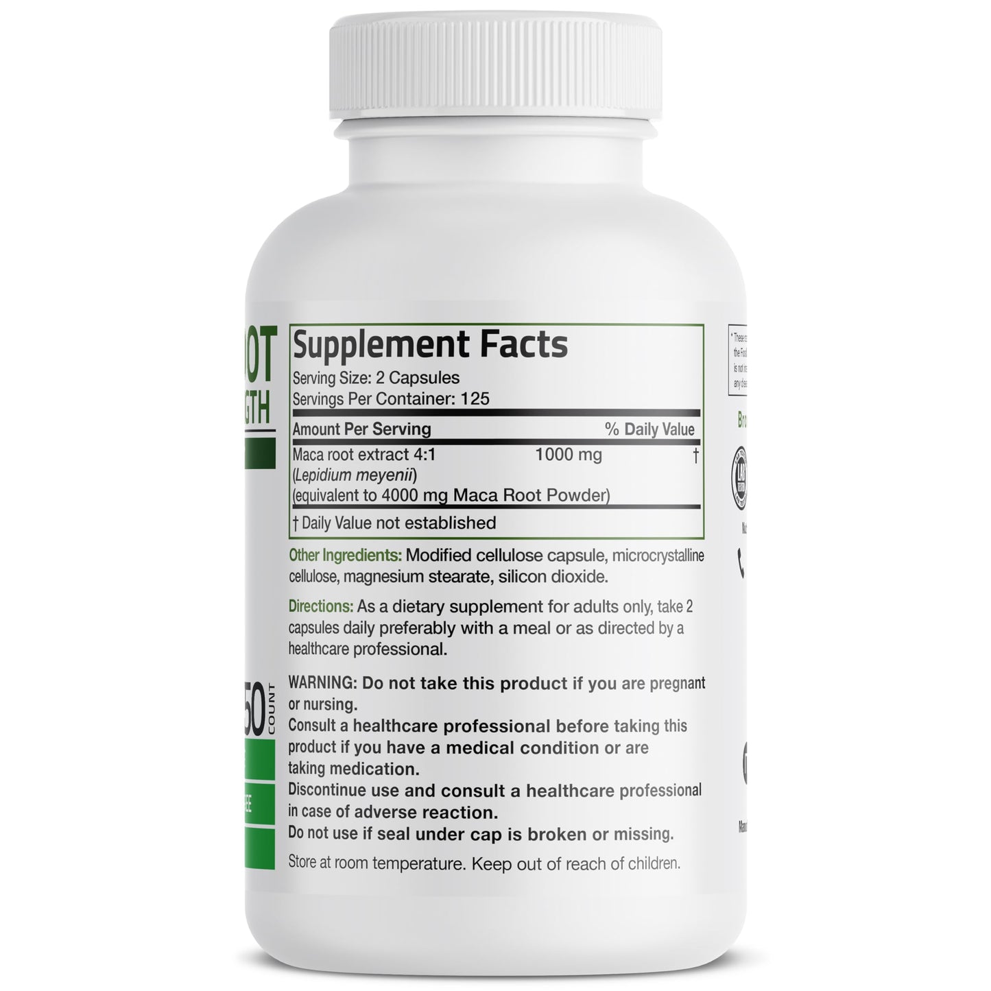 Bronson Maca Root Extra Lepidium Meyenii, Non-GMO, 120 Vegetarian Capsules