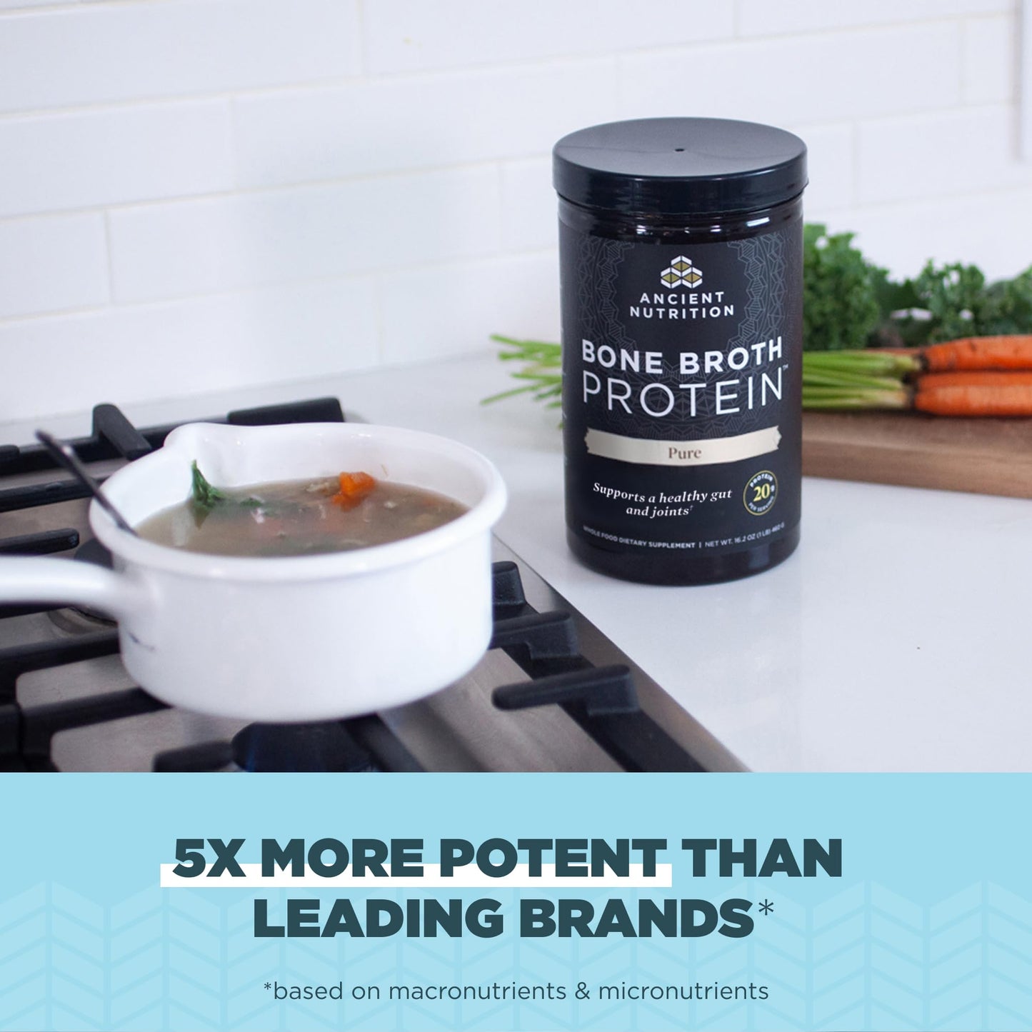 Ancient Nutrition Grass Fed, Cage Free, Bone Broth Protein Powder, 20g Protein, Hydrolyzed Collagen Peptides, Keto & Paleo Friendly, Supports Joint, Gut Health, Vanilla, 40 Servings - Nirvana Guru