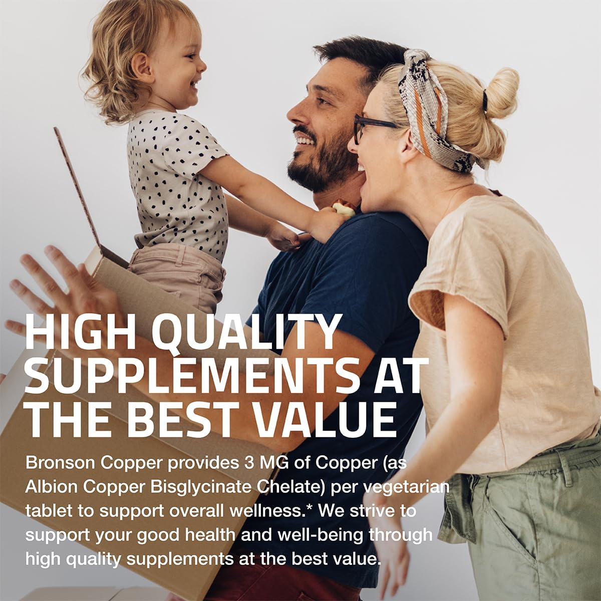 Bronson Copper Glycinate 3mg Chelated Superior Absorption Non-GMO, 180 Vegetarian Tablets Nirvana Guru