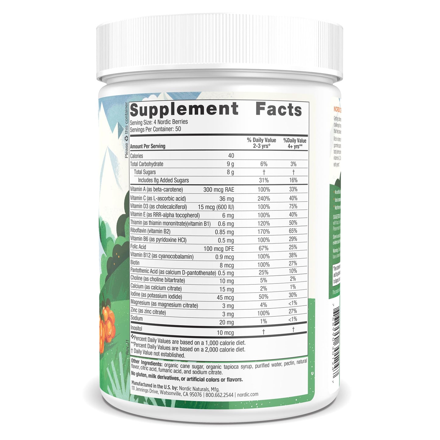 Nordic Naturals Nordic Berries, Citrus - 200 Gummy Berries - Great-Tasting Multivitamin for Ages 2+ - Growth, Development, Optimal Wellness - Non-GMO, Vegetarian - 50 Servings - Nirvana Guru