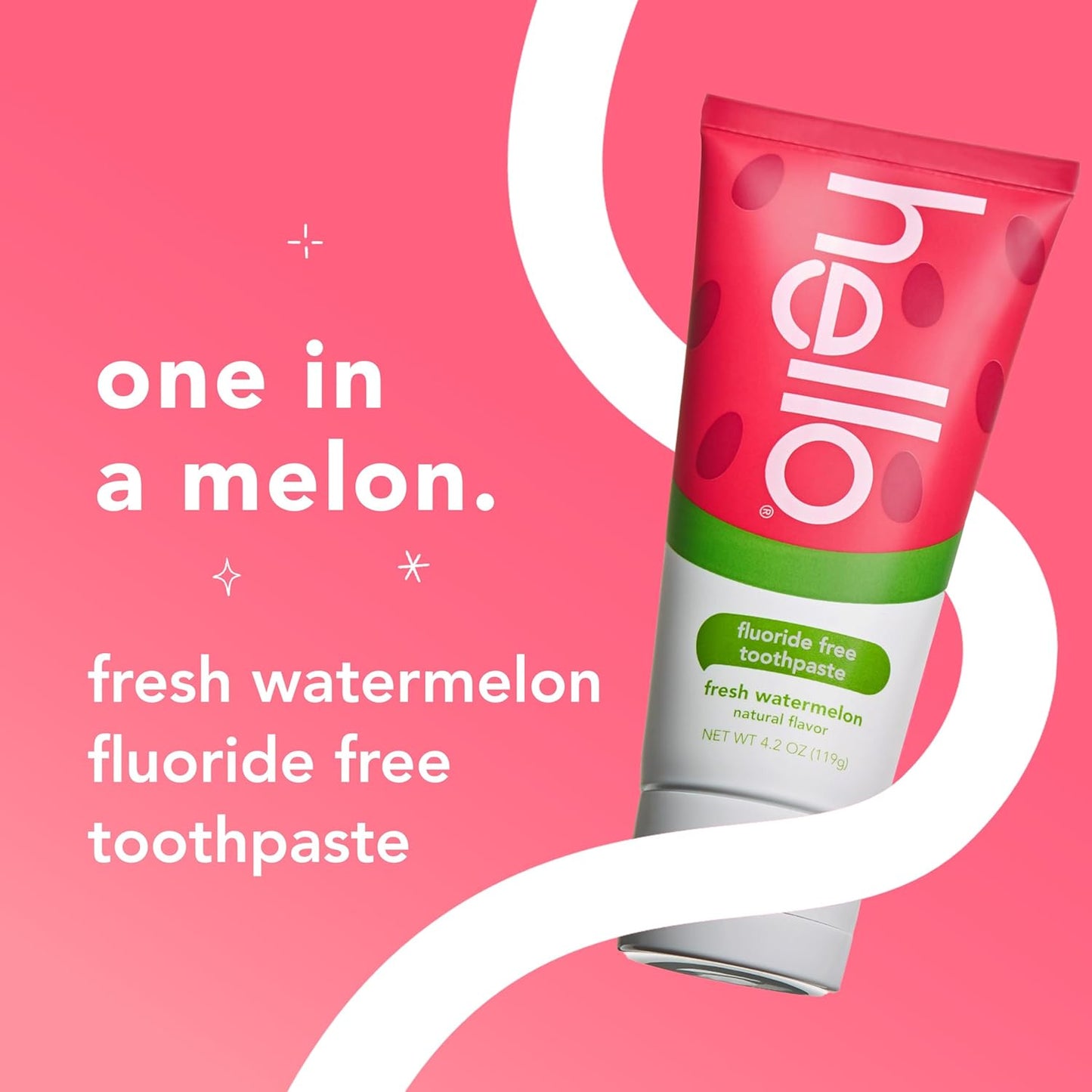 hello Fresh Watermelon Fluoride Free Kids Toothpaste, 4.2 Oz Tube Nirvana Guru
