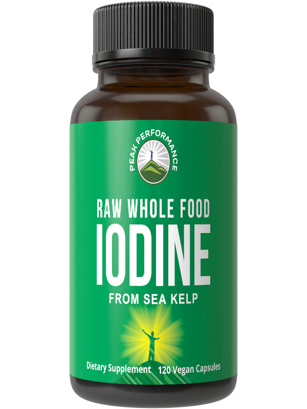 Raw Whole Food Iodine Supplement from Organic Kelp (Ascophyllum Nodosum) by Peak Performance. Potassium Iodide Support Tablets. for Metabolism, Energy, and Immune. 60 Vegan Capsules, Pills. Nirvana Guru