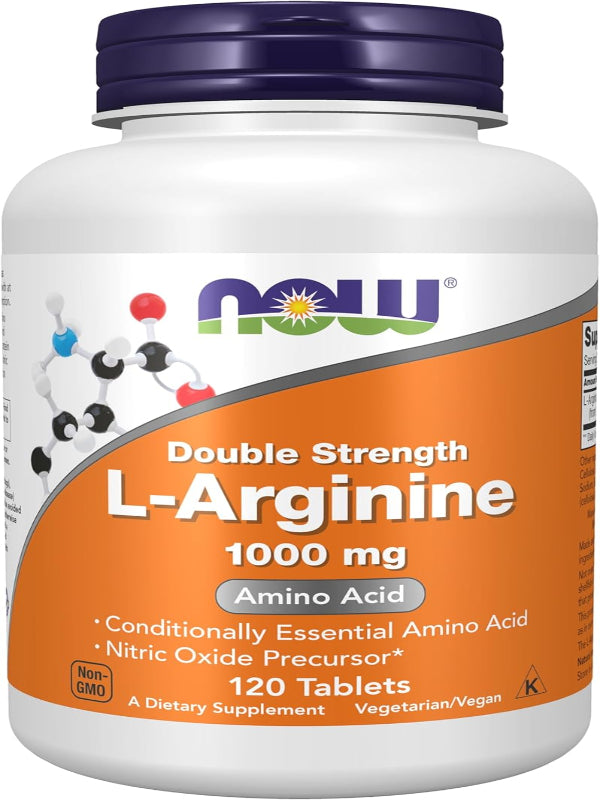 NOW Foods Supplements, L-Arginine 1,000 mg, Nitric Oxide Precursor*, Amino Acid, 120 Tablets - Nirvana Guru