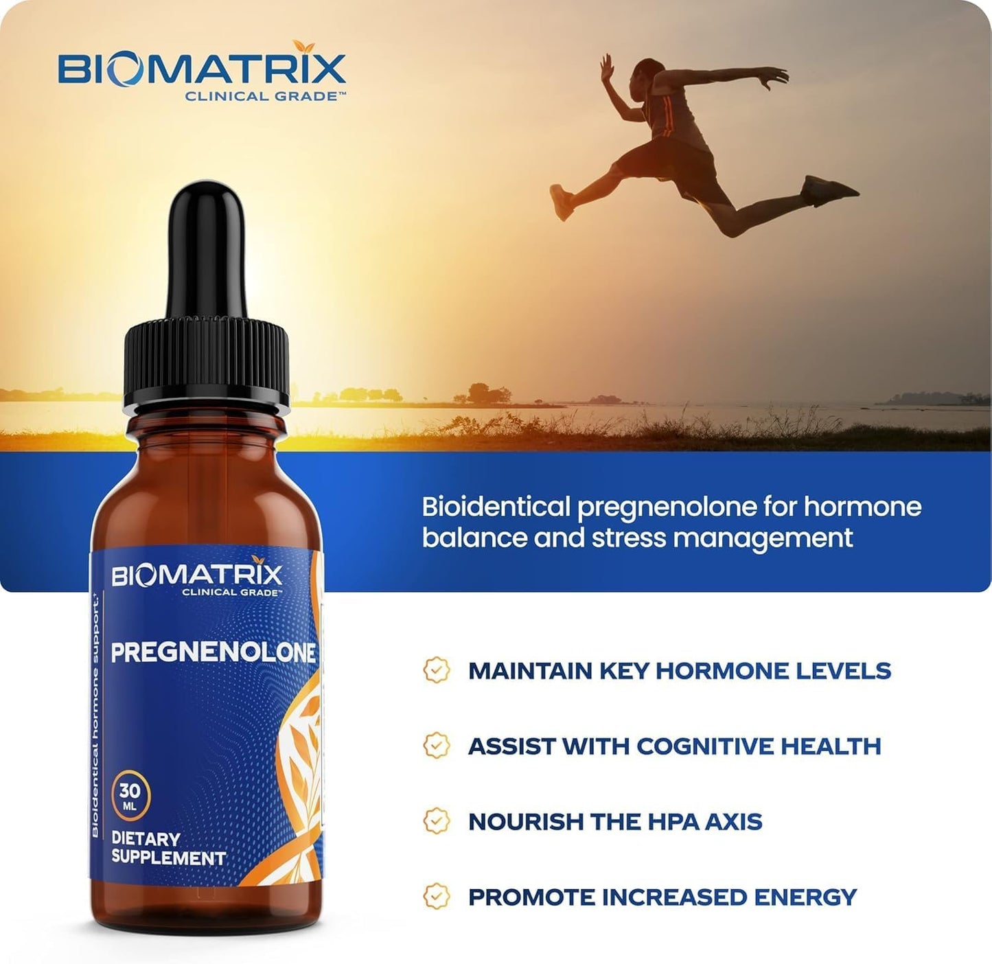 BioMatrix Pregnenolone Supplement, Sublingual Micronized Liquid for Memory, Mood, Brain Health | 3X Better Absorption Than Capsules (30 ml) - 30-60 Day Supply Nirvana Guru