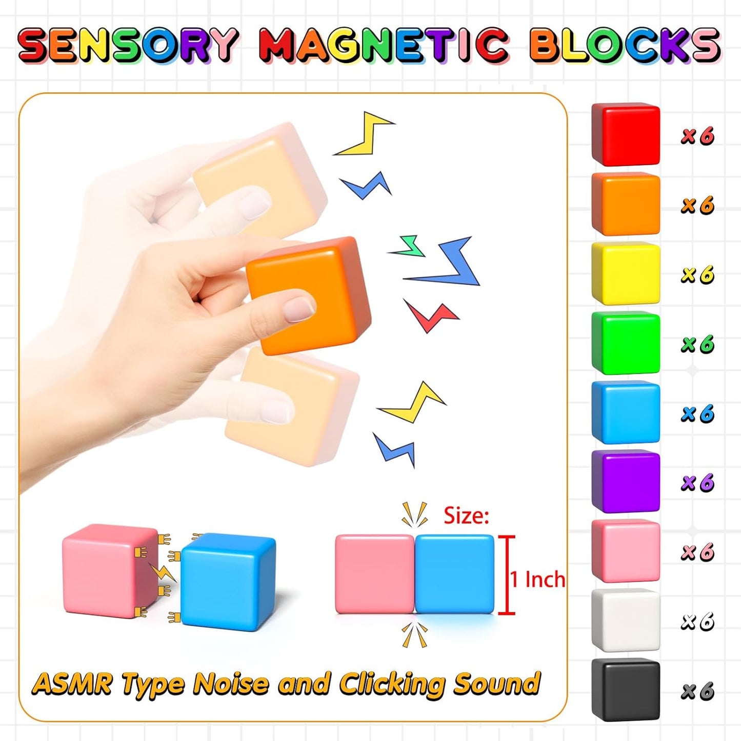54 PCS Magnetic Blocks, Magnetic Building Blocks for Toddlers 3+, Montessori Toys, Magnet Cubes, Preschool STEM Educational Sensory Magnet Toys for Kids Ages 3-5 Year Old Boys and Girls Nirvana Guru
