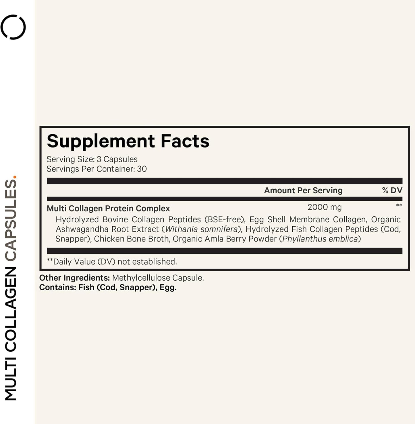 Codeage Multi Collagen Peptides Protein Capsules, 5 Collagen Types, Grass-Fed & Hydrolyzed Bovine Collagen Pills Supplement, Ashwagandha, Amla Berry Vitamins, Collagen Peptides - 90 Capsules - Nirvana Guru