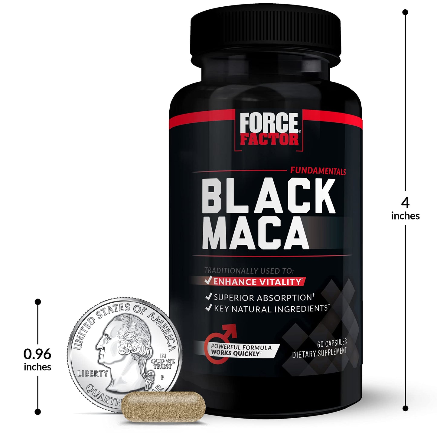 Force Factor Maca Max, Maca Root Capsules to Maximize Vitality & Performance, Made with Black Maca, Red Maca, & Yellow Maca Powder, Maca Root Powder, 2000mg, 120 Capsules