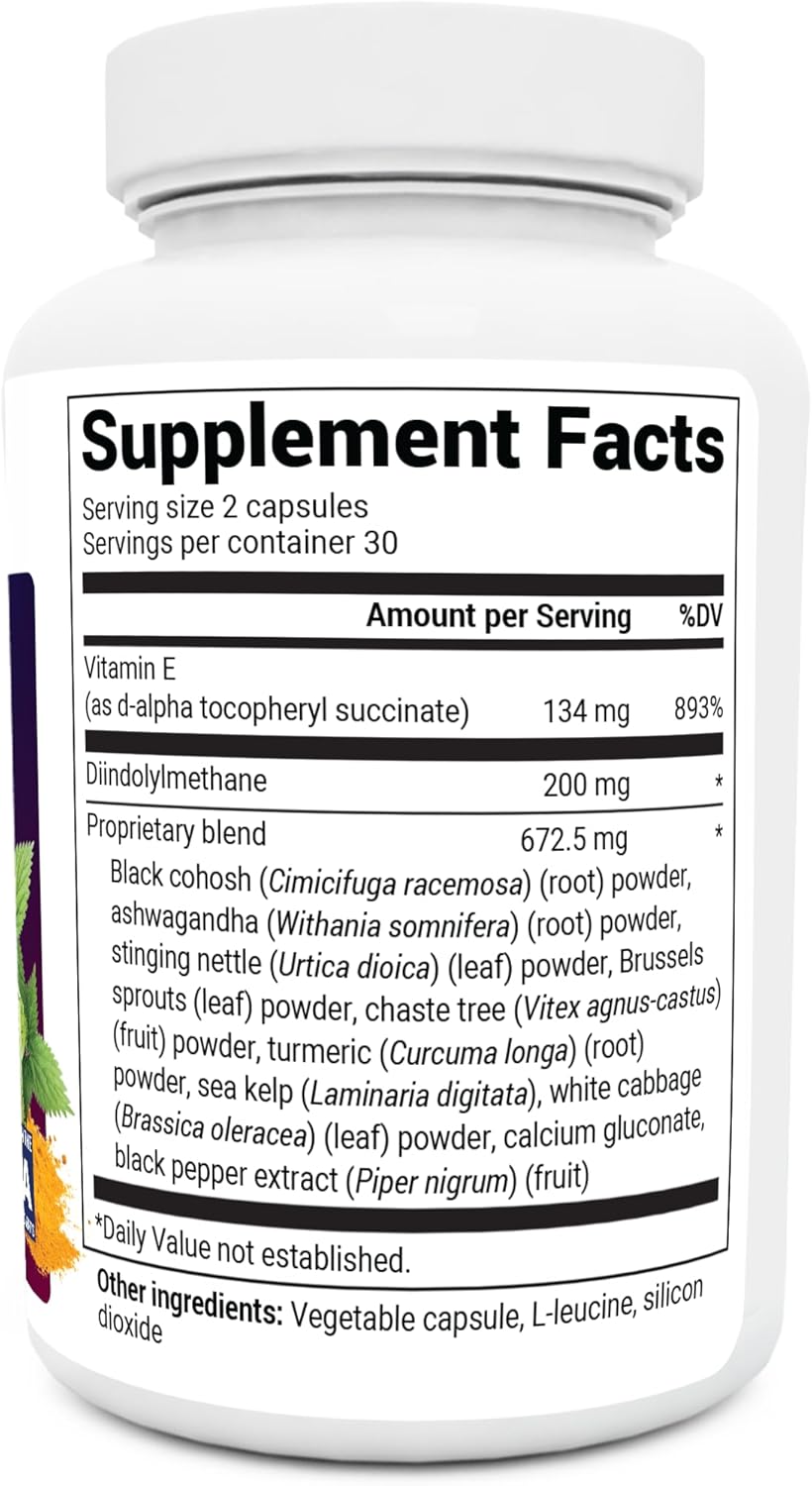Dr. Berg DIM Supplement Estrogen Balance - Original Estrogen Supplement for Women with Diindolylmethane for Menstrual Symptoms & Menopause Relief & Black Pepper for Enhanced Absorption - 60 Capsules - Nirvana Guru