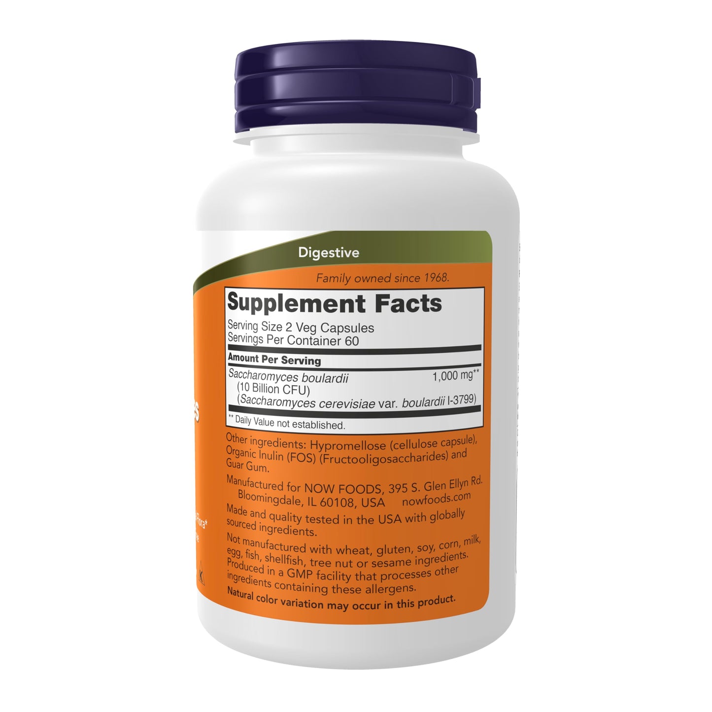 NOW Supplements, Saccharomyces Boulardii, 5 Billion CFU Probiotic, 60 Veg Capsules - Nirvana Guru