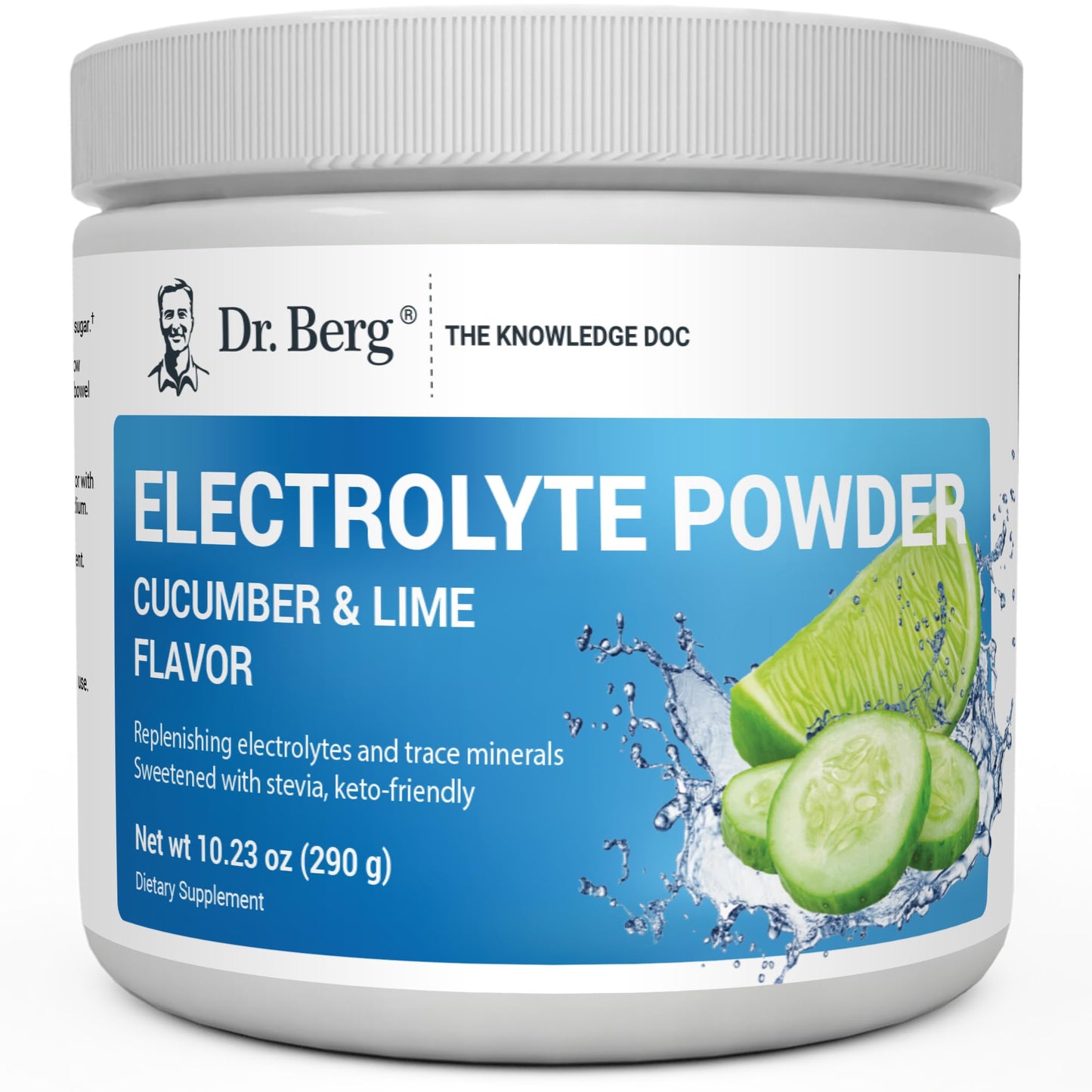 Dr. Berg Zero Sugar Hydration Keto Electrolyte Powder - Enhanced w/ 1000 mg of Potassium & Real Pink Himalayan Salt (NOT Table Salt) - Raspberry & Lemon Flavor Hydration Drink Supplement, 100 Servings - Nirvana Guru