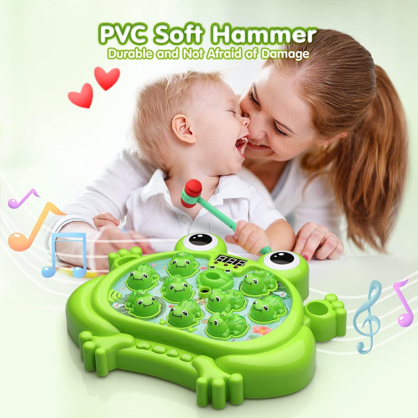 HopeRock Toys for 2 3 4 5 Year Old Boy,Toddler Toys Age 2-4, Whack A Frog Game,with 5 Modes,45 Levels,9 Music Spray and Light-up, Baby Toy Gifts for Early Learning, Birthday Gift for Toddler Boy Toys Nirvana Guru