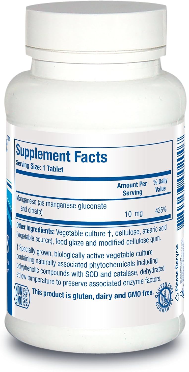 Biotics Research Mn Zyme, Manganese, Trace Mineral, Antioxidant, Metabolism Support, Healthy Cholesterol, Bone and Cartilage Development. 100 Tablets Nirvana Guru
