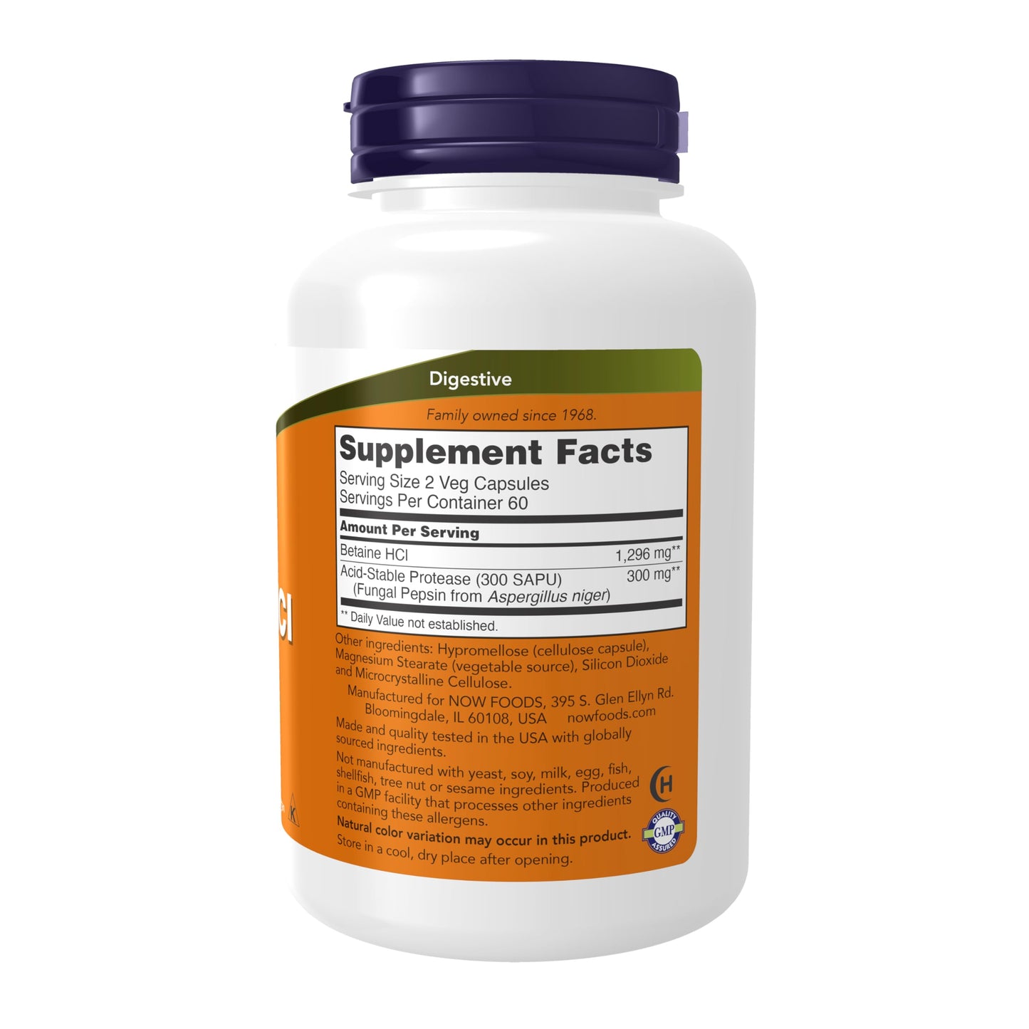 NOW Foods Supplements, Betaine HCl 648 mg, Vegetarian Formula, Digestive Support*, 120 Veg Capsules - Nirvana Guru