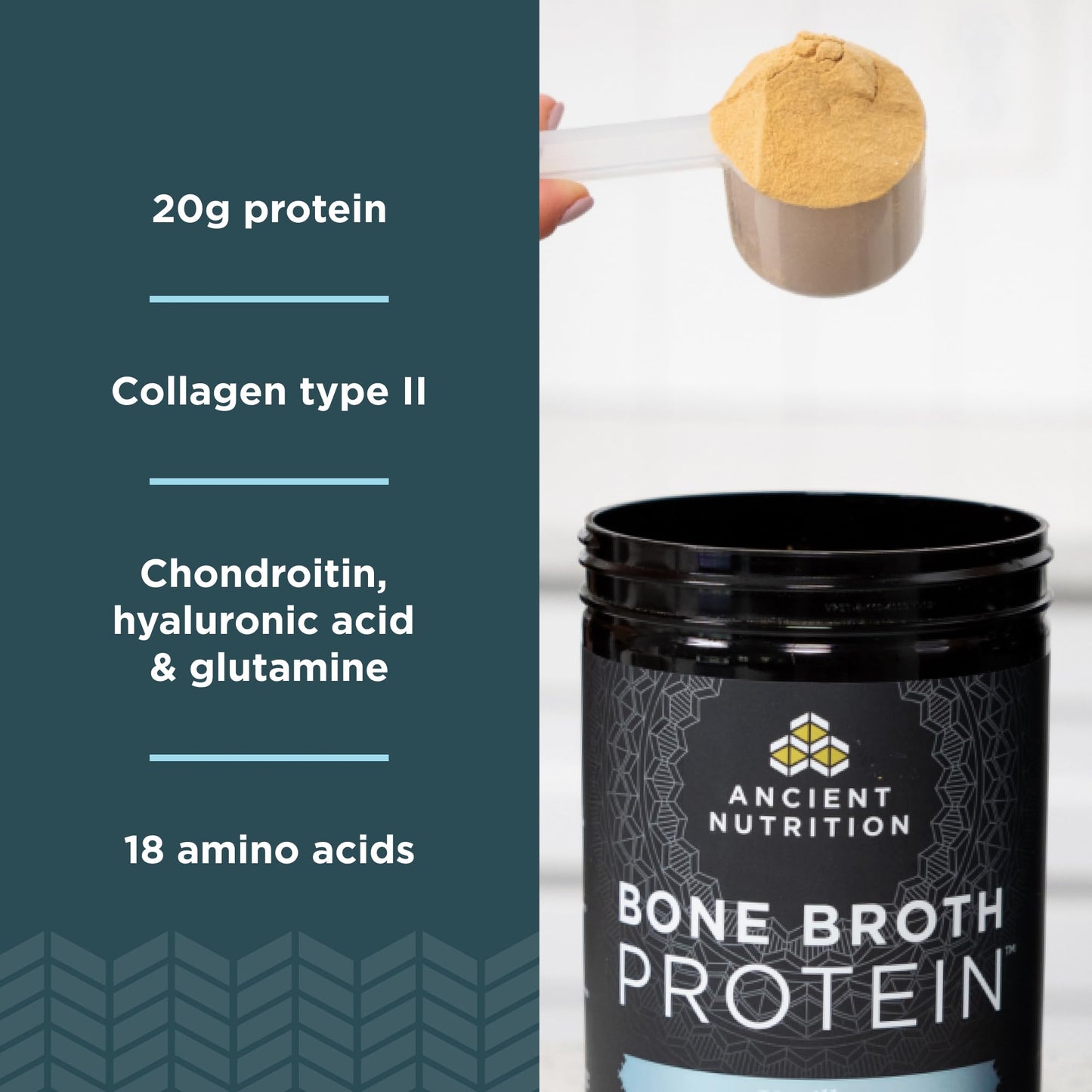 Ancient Nutrition Grass Fed, Cage Free, Bone Broth Protein Powder, 20g Protein, Hydrolyzed Collagen Peptides, Keto & Paleo Friendly, Supports Joint, Gut Health, Vanilla, 40 Servings - Nirvana Guru