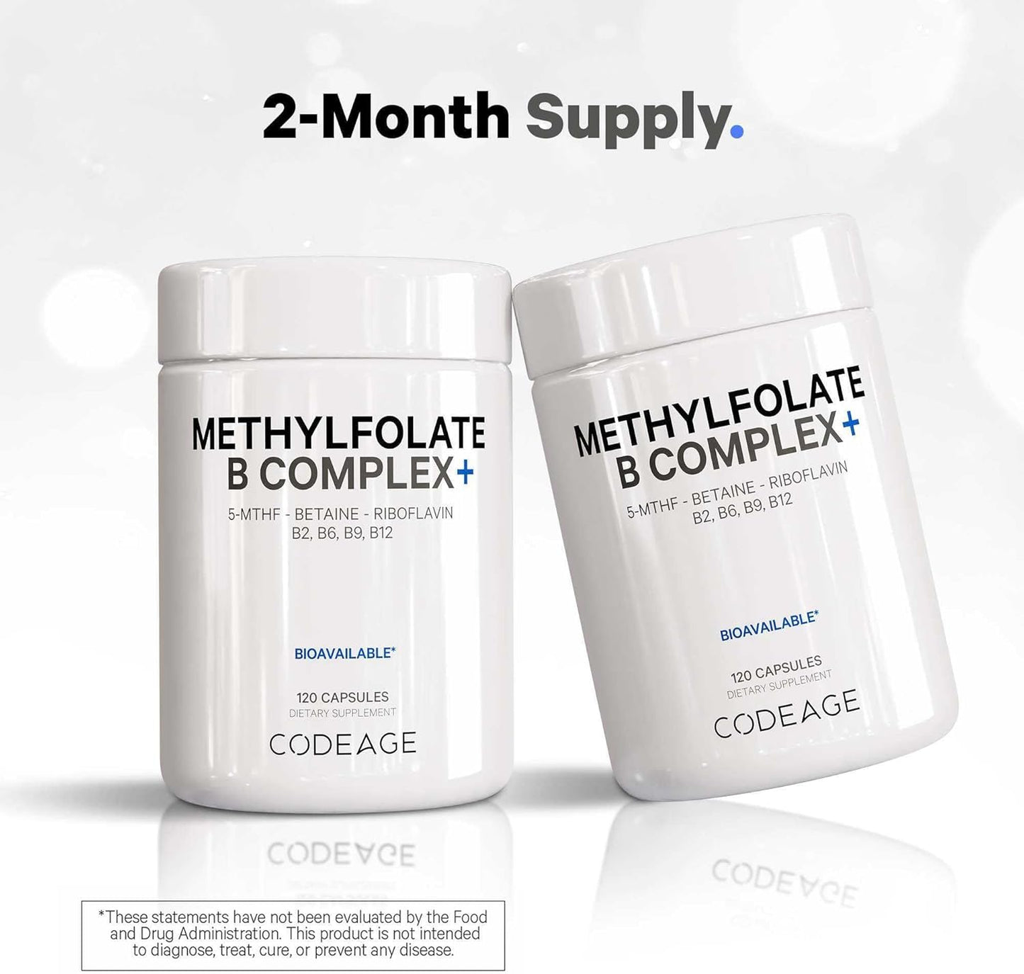 Codeage Methylfolate B Complex Supplements - 5 MTHF, Methylcobalamin 1000mcg Methylated Vitamin B12, Riboflavin, Betaine, Vitamins B6, Methylation Cycle MTHFR - 2 Months - 120 Capsules - Nirvana Guru