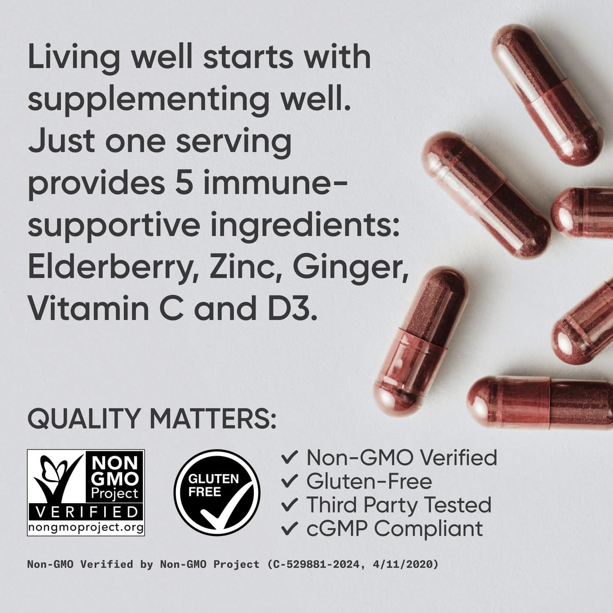 Sports Research Black Elderberry with Zinc, Vitamin C, & Vitamin D, Immune Support Supplement for Adults, 60 Capsules - Nirvana Guru