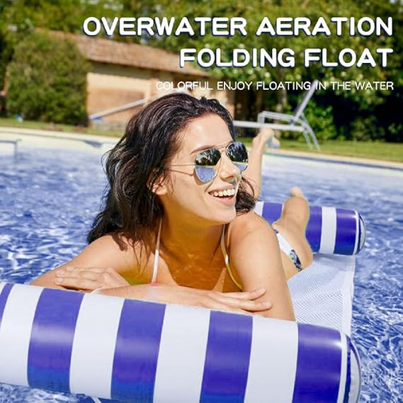 2-Pack Swimming Pool Float Hammock, Multi-Purpose Inflatable Hammock Pool Hammock (Saddle, Lounge Chair, Hammock, Drifter), Water Hammock Lounge nirvanaguru