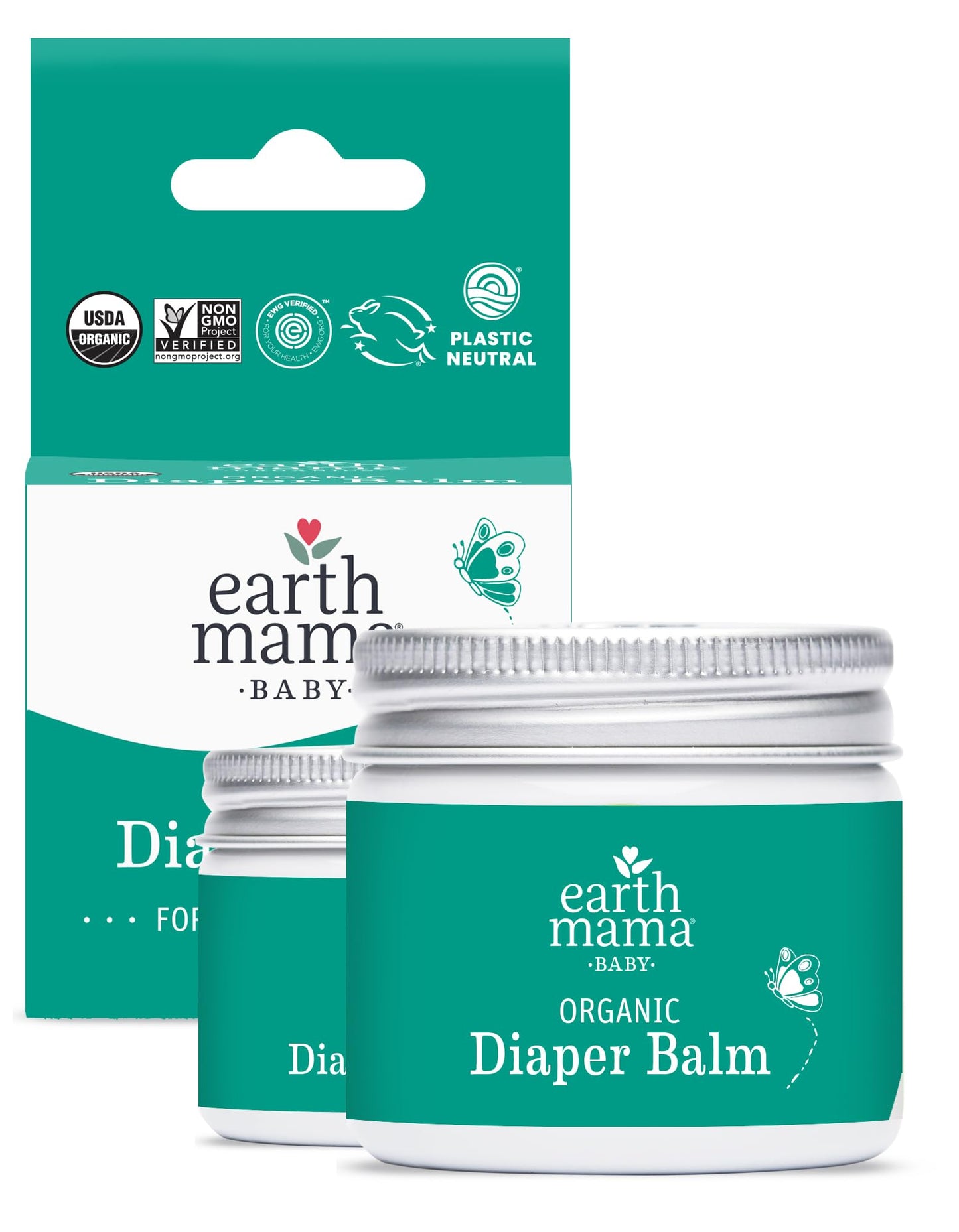 Earth Mama Organic Diaper Balm 2-Ounce | Diaper Cream for Baby | EWG Verified, Petroleum & Artificial Fragrance-Free with Calendula for Sensitive Skin (2-Pack) Nirvana Guru