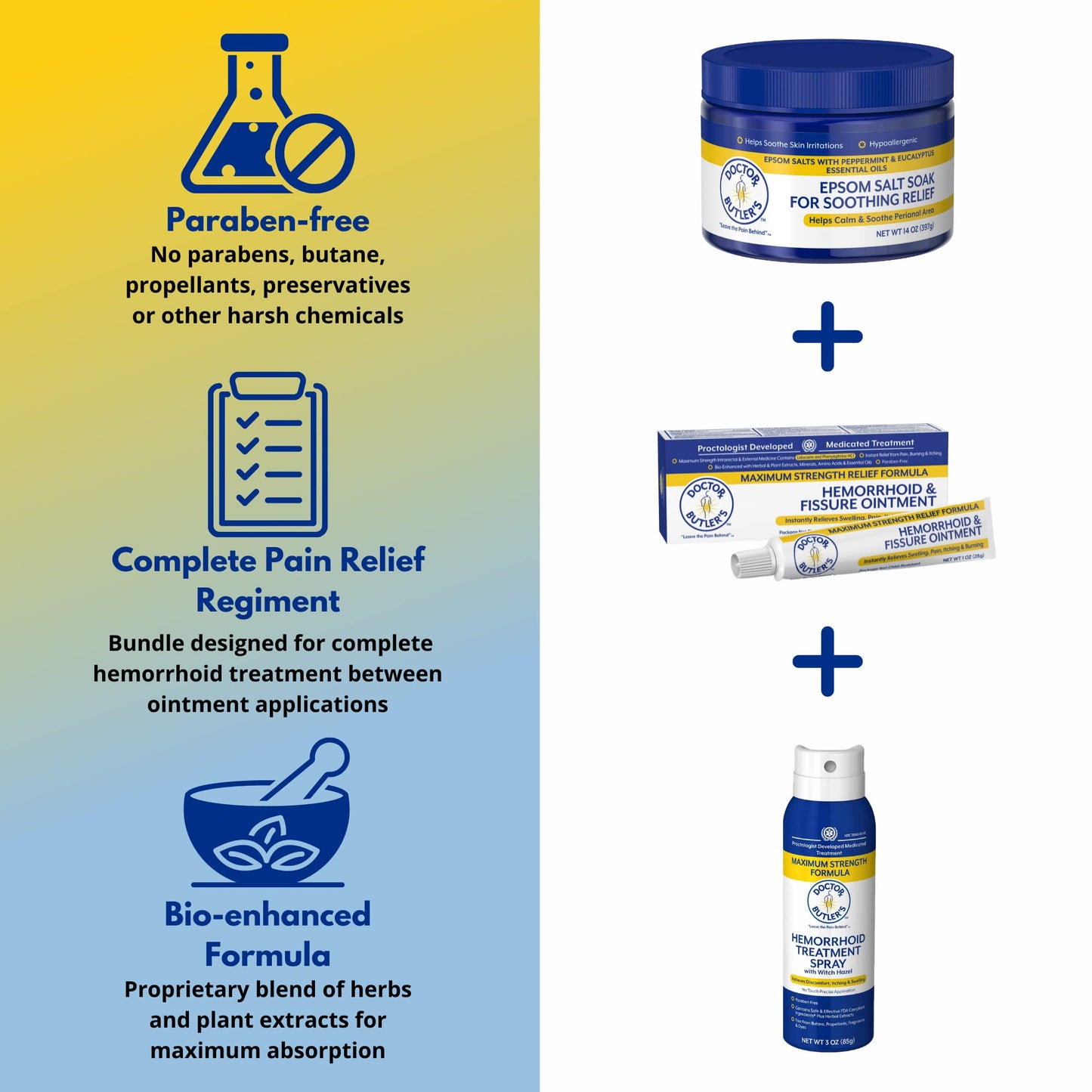 Doctor Butler’s Hemorrhoid & Fissure Ointment – Hemorrhoid Treatment and Hemorrhoid Cream with Lidocaine and Phenylephrine HCI for Fast Acting Relief of Pain, Swelling, Discomfort, and Itching (1 oz.)