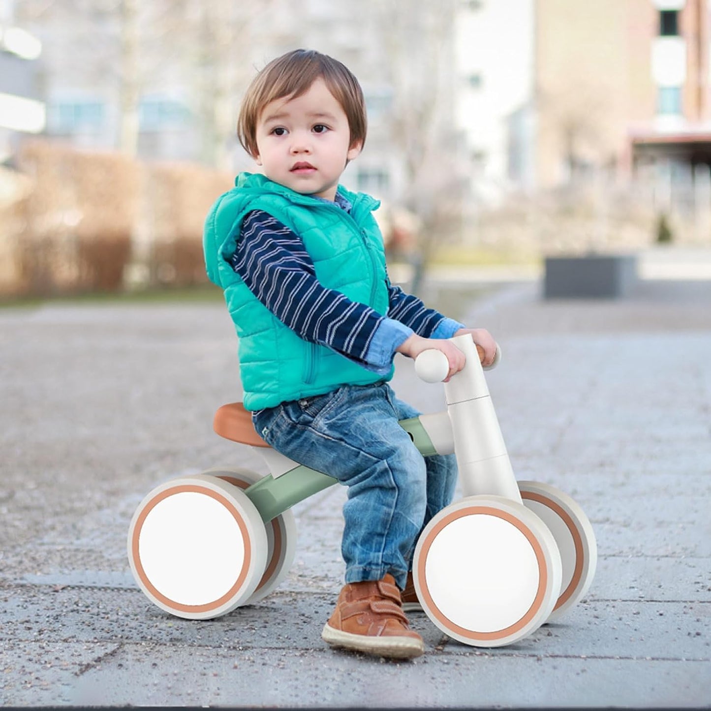 SEREED Baby Balance Bike for 1 Year Old Boys Girls 12-24 Month Toddler Balance Bike, 4 Wheels Toddler First Bike, First Birthday Gifts Nirvana Guru