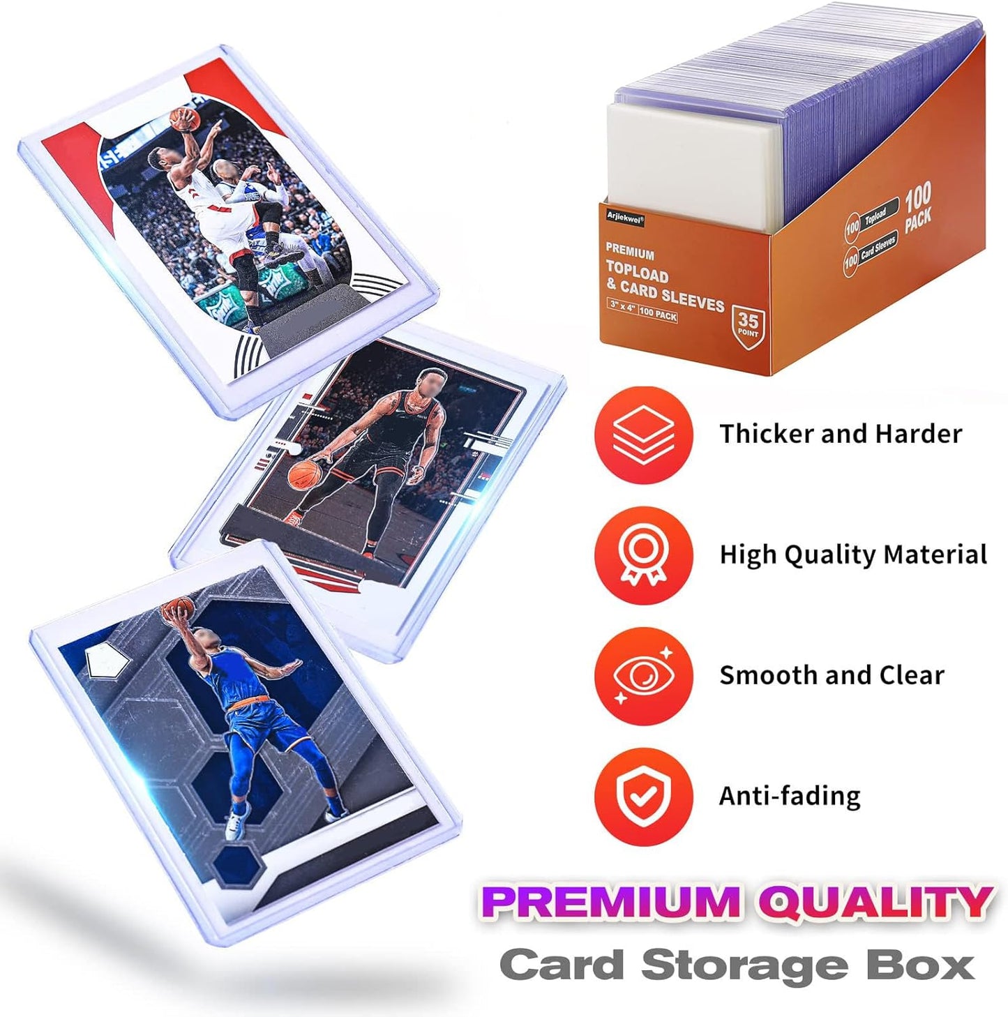 1000 Card Sleeves Top Loaders for Cards, Arjiekwei 3"X4" Baseball Card Protectors Hard Plastic, Premium Toploaders Card Holder for Trading Sports Football Game Card(500 Top Loaders + 500 Card Sleeves) Nirvana Guru