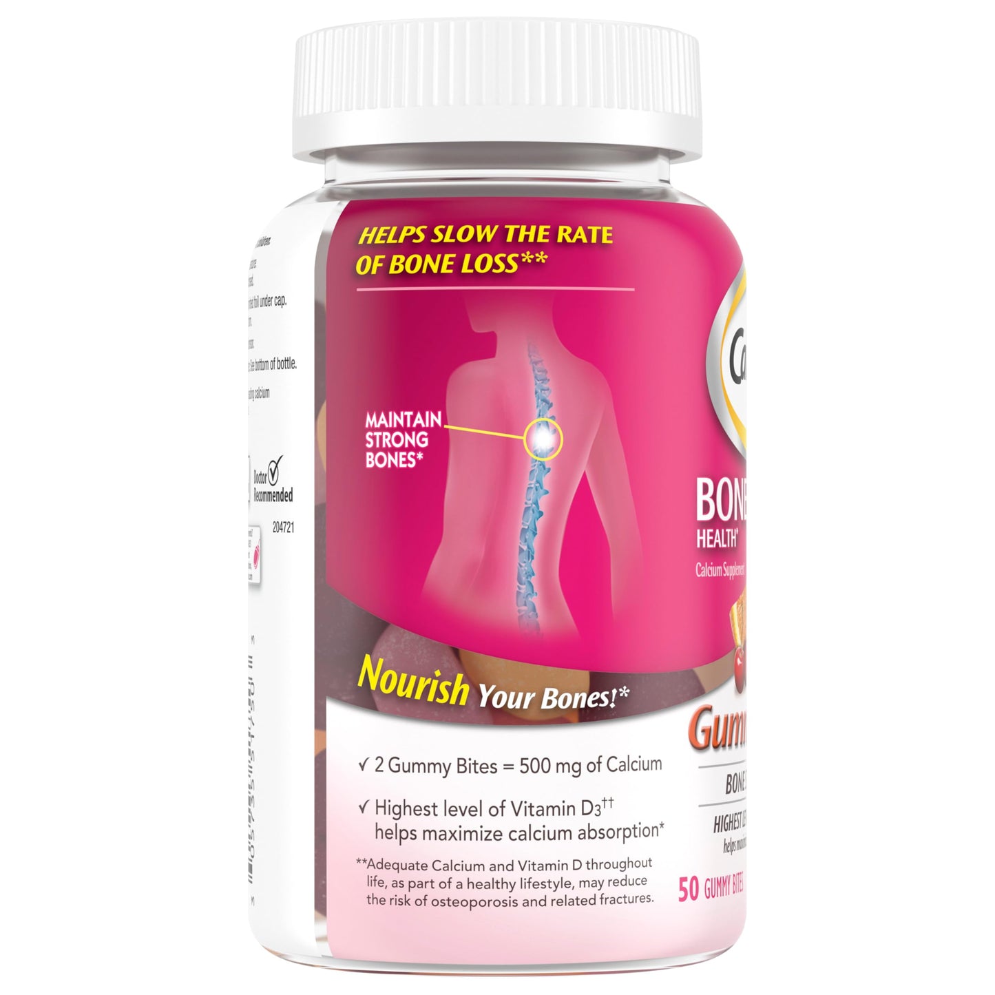 Caltrate Gummy Bites 500 mg Calcium and Vitamin D Supplement, Black Cherry, Strawberry, Orange - 100 Count Nirvana Guru