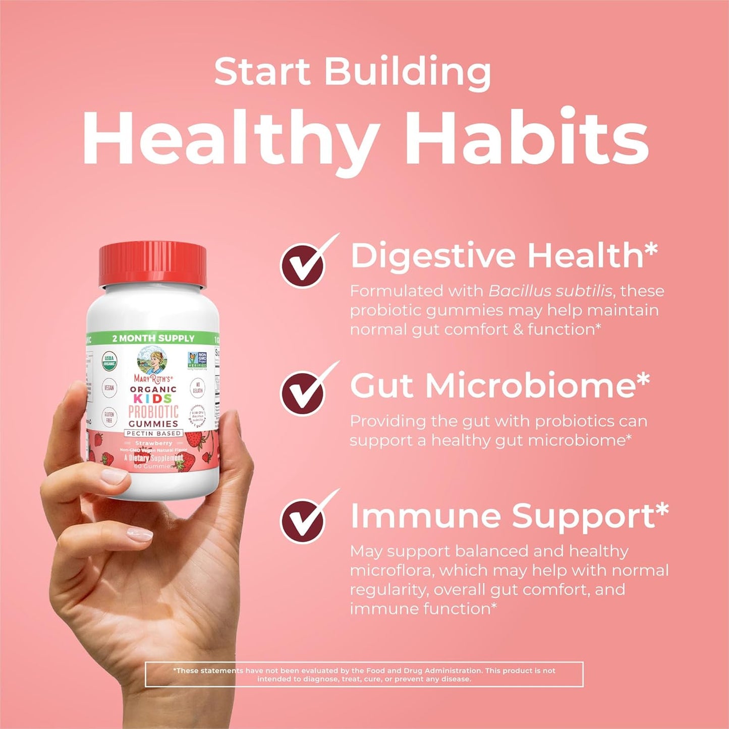 MaryRuth Organics Kids Probiotics for Digestive Health | USDA Organic Probiotic Gummies | Probiotics for Kids | Immune Support | Gut Health Supplement | Vegan | Non-GMO | Gluten Free | 60 Count - Nirvana Guru