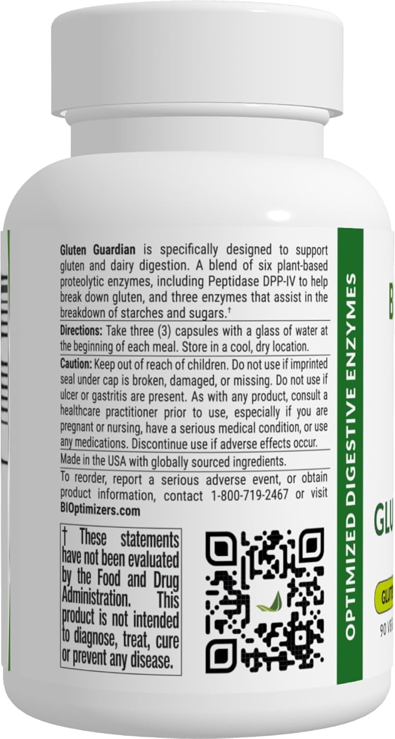 Gluten Guardian 3.0 - Enzyme Supplement with DPP-IV to Support Gluten Digestion – May Help Prevent Bloating, Gas, and Indigestion, 90 Capsules Nirvana Guru