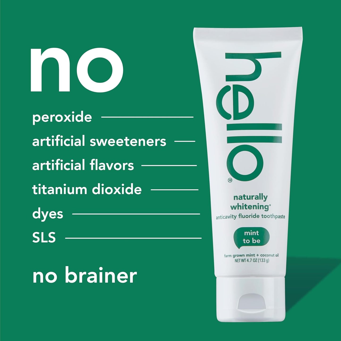 Hello Naturally Whitening Fluoride Toothpaste, Natural Whitening Toothpaste with Coconut Oil and Tea Tree Oil, Tames Bad Breath, Helps Moisturize, and Fights Cavities, Mint, 3 Pack, 4.7 Oz Tubes Nirvana Guru