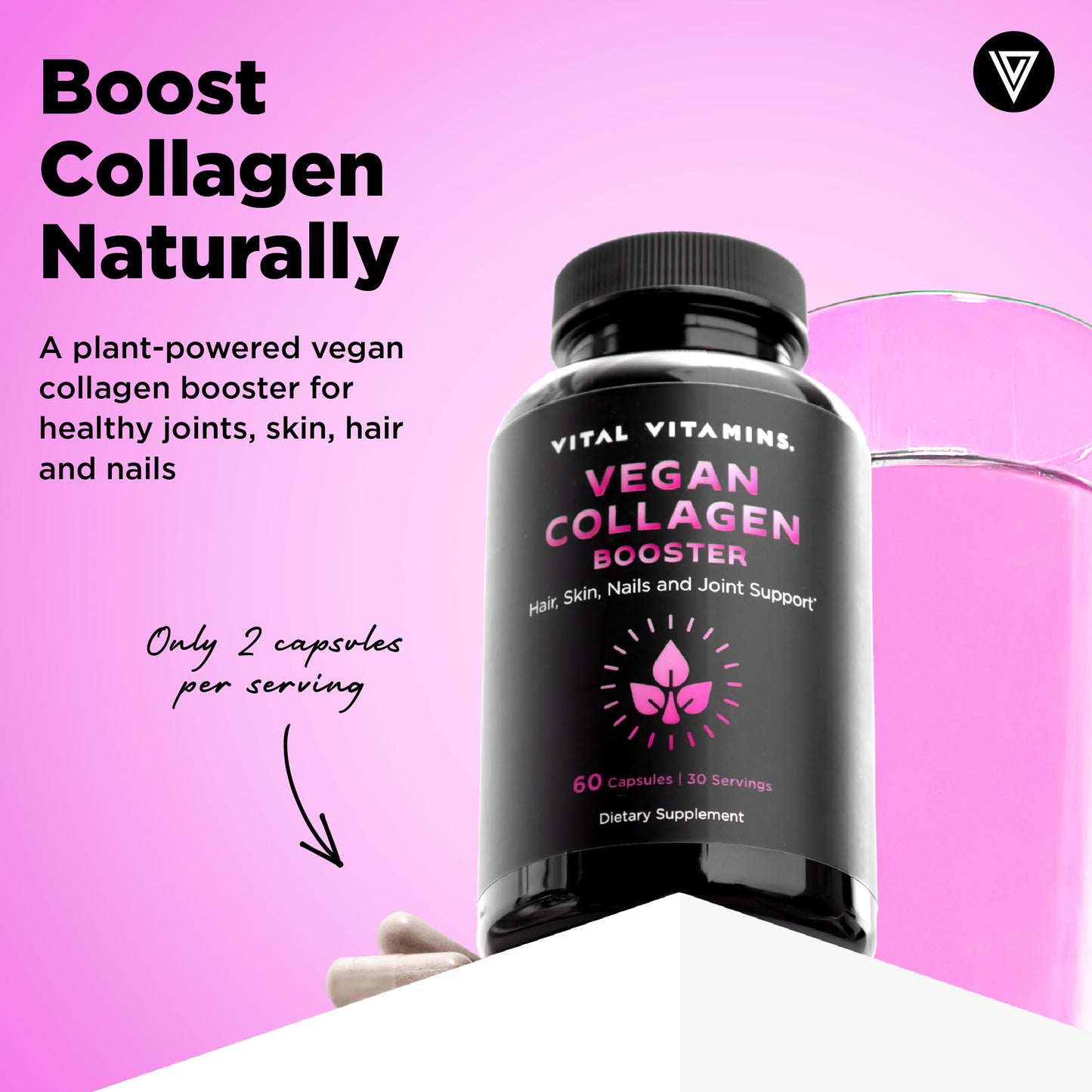 Vital Vitamins Multi Collagen for Women & Men - Type I, II, III, V, X - Grass Fed, Non-GMO - 150 Capsules