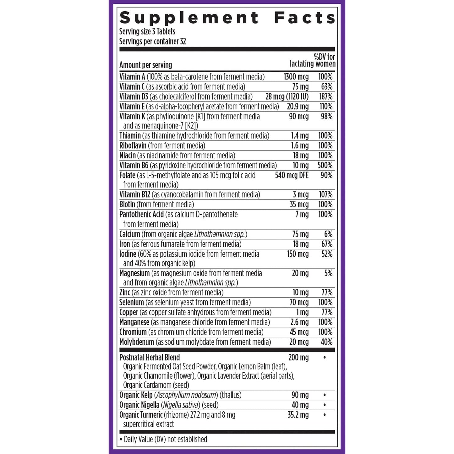 New Chapter, Postnatal Vitamins Lactation Supplement, Complete Multivitamin with Fermented Vitamin D3 + B Vitamins, Made with Organic Vegetables & Herbs, Non-GMO Ingredients, 192 Count - Nirvana Guru