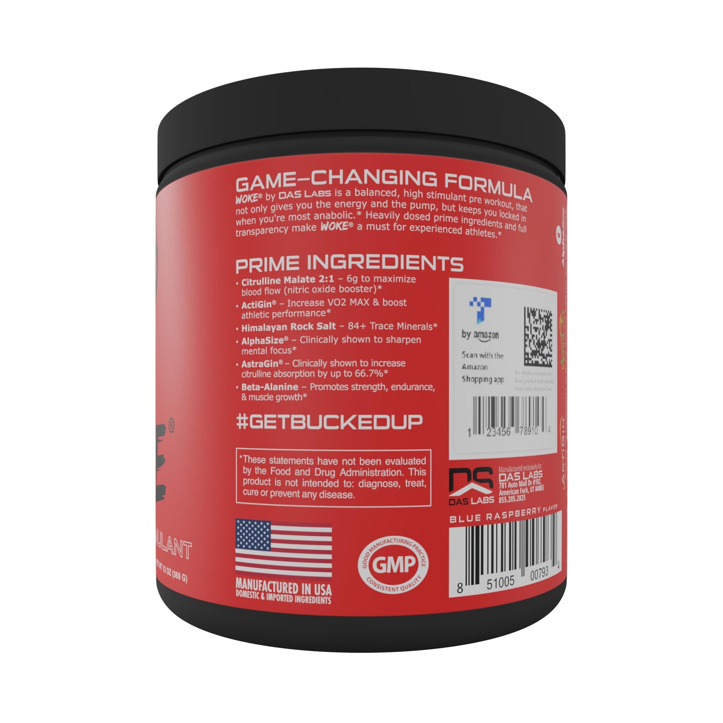 Bucked Up - Woke - HIGH STIM Pre Workout - Best Tasting - Focus Nootropic, Pump, Strength and Growth, 30 Servings (Strawberry Kiwi) Nirvana Guru