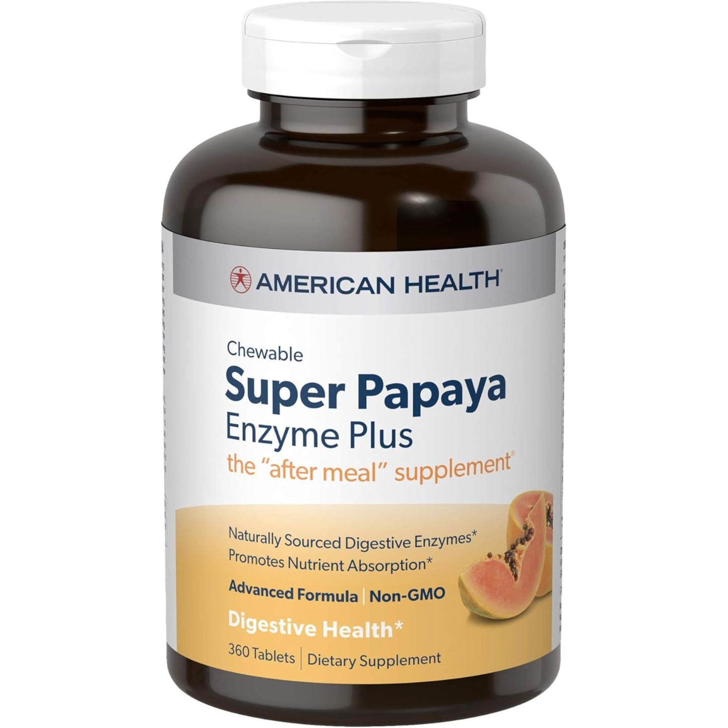 American Health, Super Papaya Enzyme Plus Chewable Tablets, 360 Count Nirvana Guru