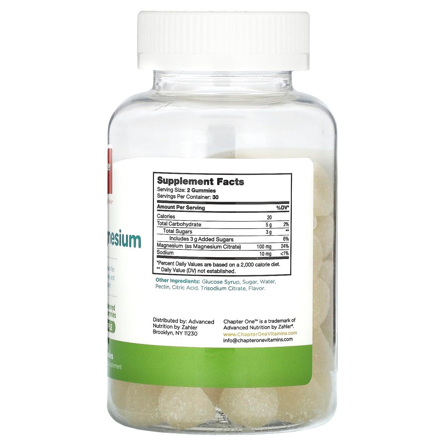 Chapter One Magnesium Gummies for Kids & Adults - Natural Calm Gummies - Calm Magnesium Citrate - Bone and Muscle Function Supplements for Kids & Adults - Mood Support, Kosher Apple Flavor (60) - Nirvana Guru