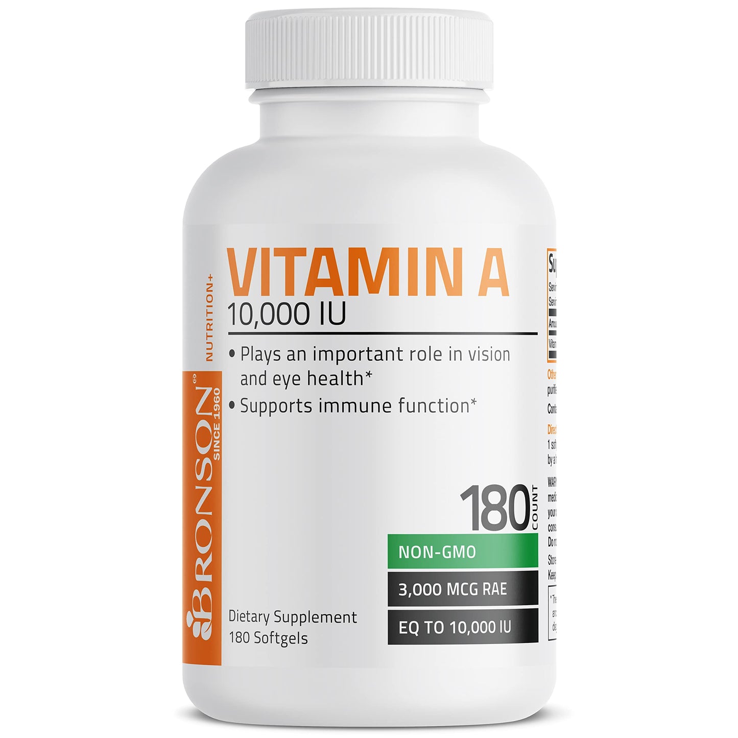 Bronson Vitamin A 10,000 IU Premium Non-GMO Formula Supports Healthy Vision & Immune System and Healthy Growth & Reproduction, 250 Softgels Nirvana Guru