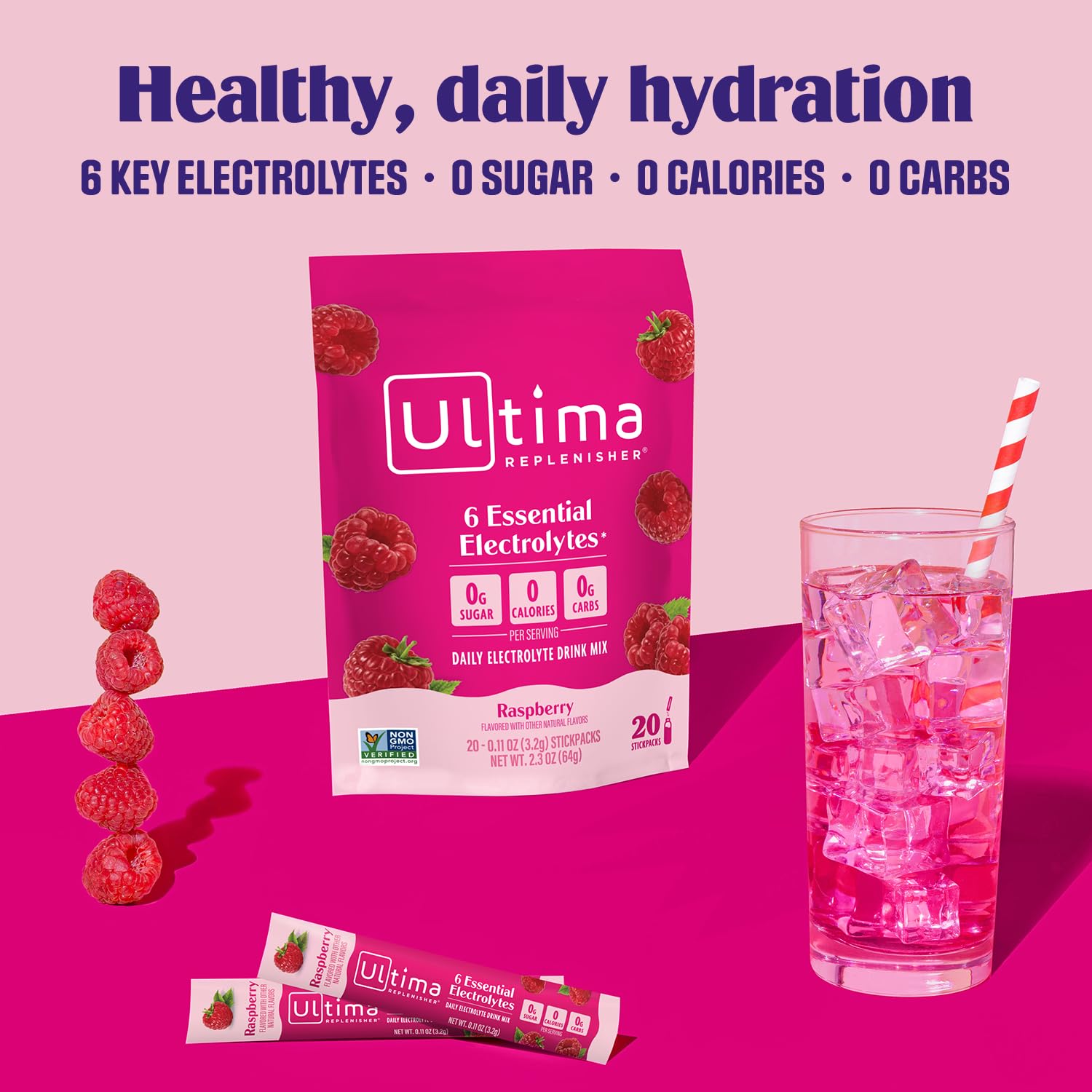 Ultima Replenisher Daily Electrolyte Powder Drink Mix – Sugar Free – Original Variety, 20 Stickpacks – Hydration Packets with 6 Electrolytes and Minerals – Keto Friendly, Vegan, Non-GMO - Nirvana Guru