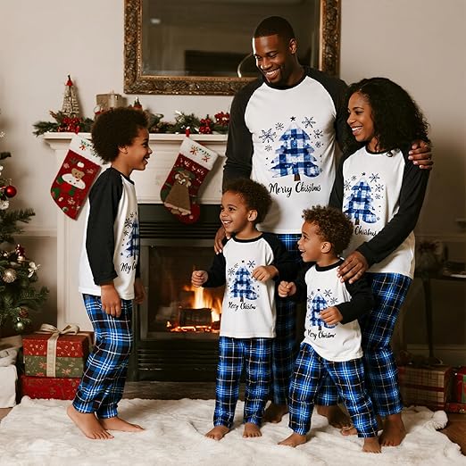 Matching Christmas Pajamas for Family Cute Printed Xmas Pajamas Set Holiday Family Sleepwear Sets for Womens Couples nirvanaguru