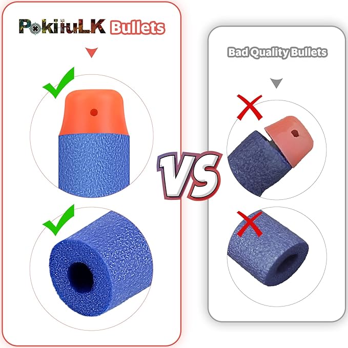 Refill Darts Bullets Compatible with Nerf Guns N-Strike Elite Series, 300PCS Refill Darts Premium Foam Bullets Pack with Portable Storage Bucket nirvanaguru