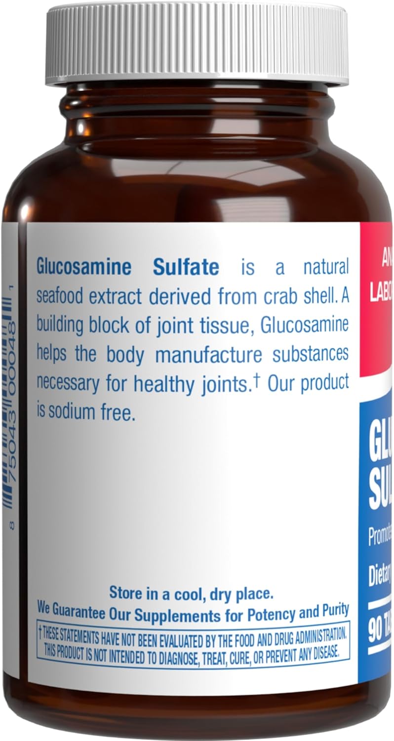 Glucosamine Sulfate Joint Health Supplement - Soft Tissue Cartilage Tendon and Ligament Supplement for Enhanced Mobility Comfort and Flexibility - Non-GMO Sodium Free & Made in The USA - 90 Servings Nirvana Guru