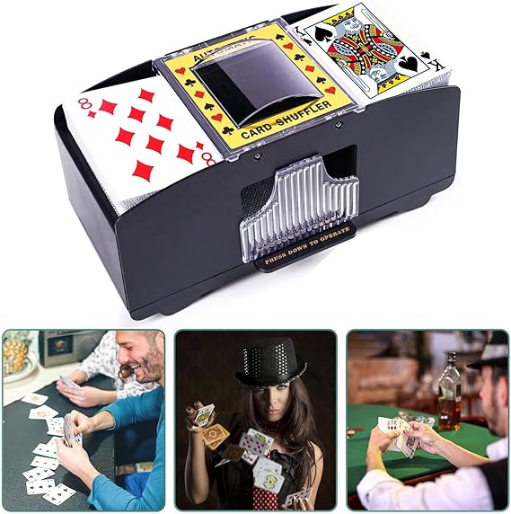 Automatic Card Shuffler, Battery Operated Card Dealer Machine, Electric Casino Card Shuffler for UNO, Blackjack, Texas Hold'em, Home Card Games nirvanaguru